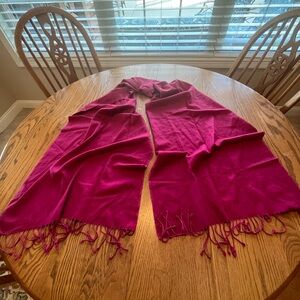 Kenneth Cole hot pink cashmere & silk pashmina scarf wrap